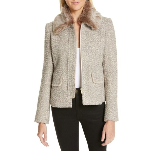 Helene Berman Faux Fur Detachable Collar Jacket S NWT - Picture 1 of 11